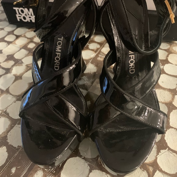 Tom Ford Patent Leather Platform Wedges